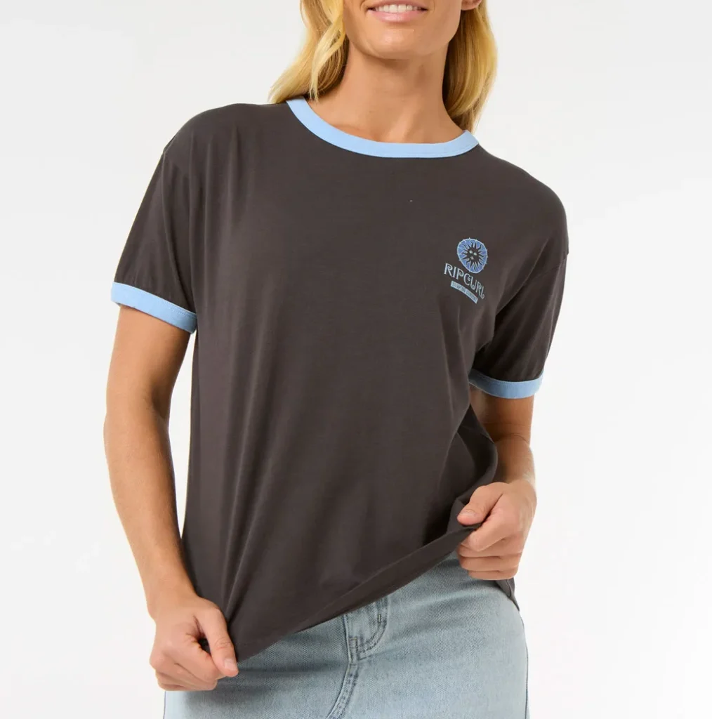Rip Curl San Carlos Ringer Tee - Washed Black