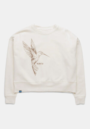 Kavu Crew Crop Sweatshirt - Hummingbird Cloud