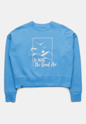 Kavu Crew Crop Sweatshirt - Blue Bay
