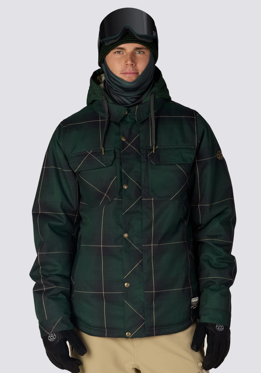 686 Woodland Ins Jacket - Moss Green Plaid - Image 2