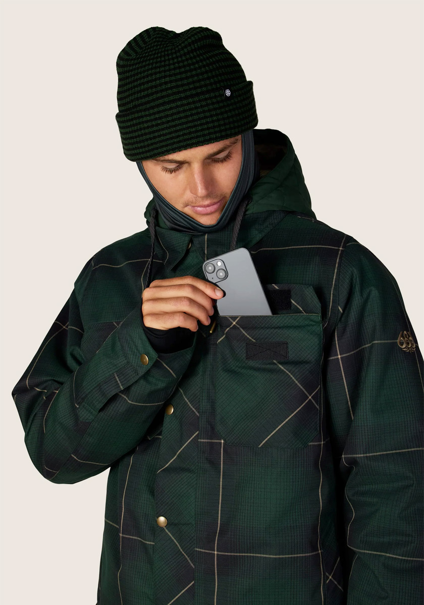 686 Woodland Ins Jacket - Moss Green Plaid - Image 4